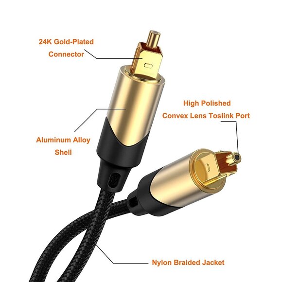 3FT Optical Audio Cable Toslink Male to Male Digital Cable Home Theater theater - Picture 3 of 7